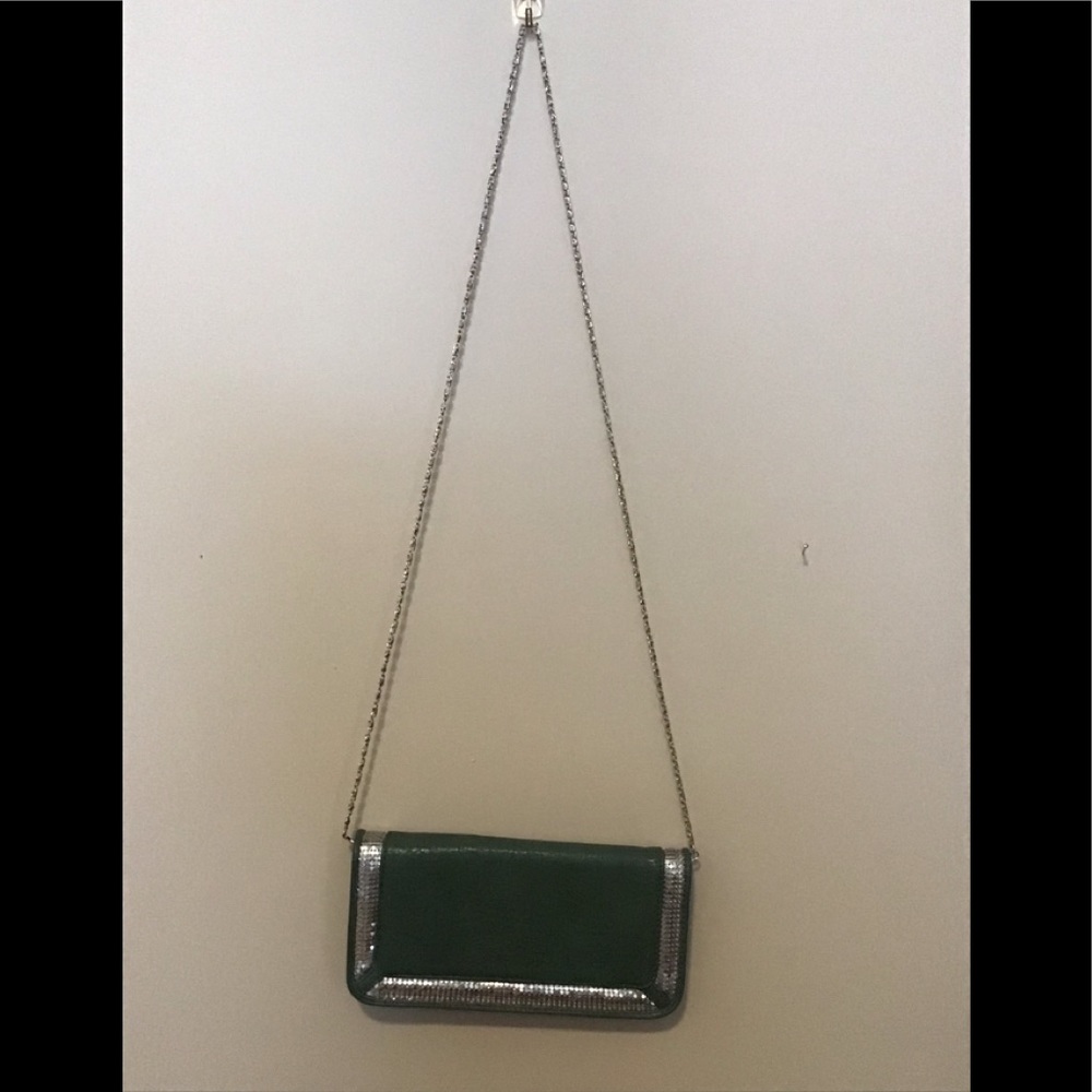 Clutch Handbag With Silver Chain Strap